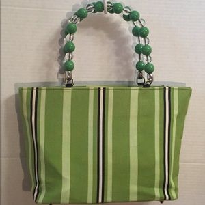 Beaded handle, unique handbag/tote.